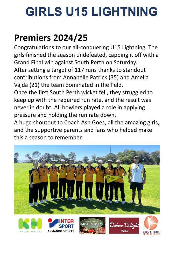 U15 Girls Premiership